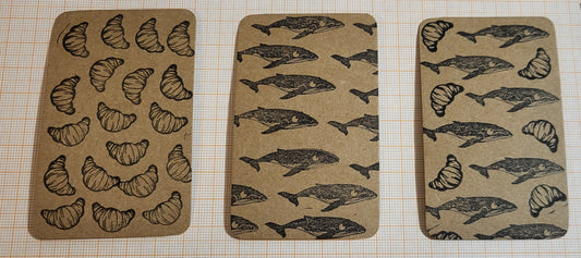 Kartenset Croissant Wal handgedruckt | BlissBox.ch Papeterie Schweiz