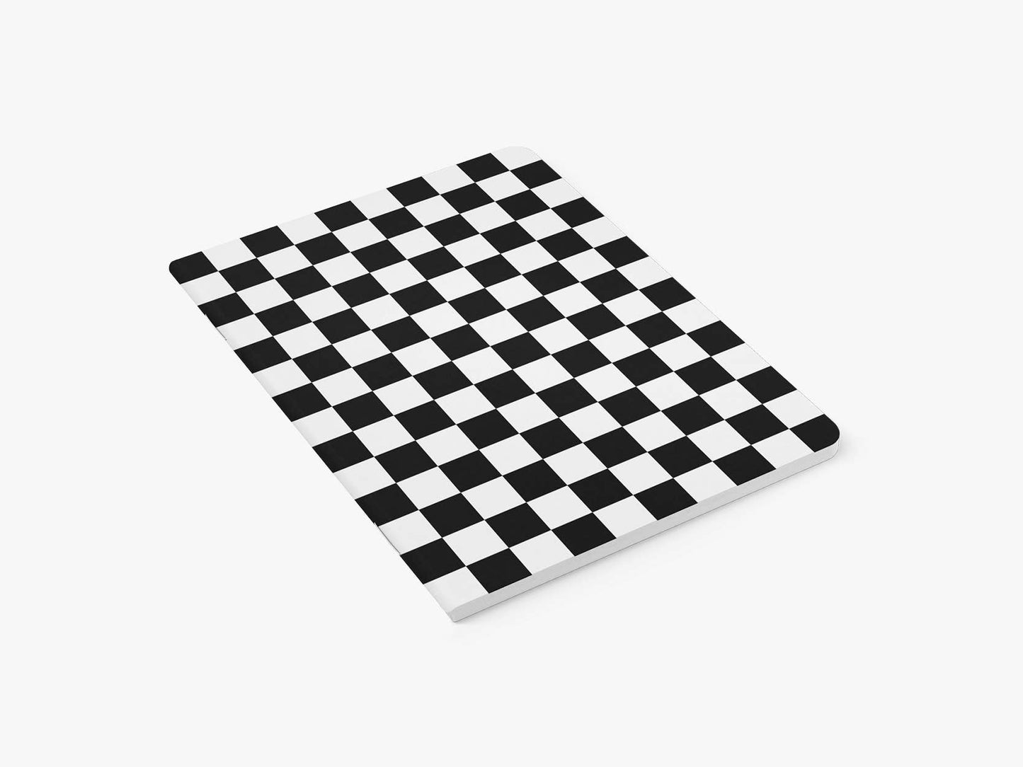 Notizheft „Checkerboard“ A5 mit schwarz-weissem Schachbrettmuster, BlissBox.ch Schweiz Papeterie