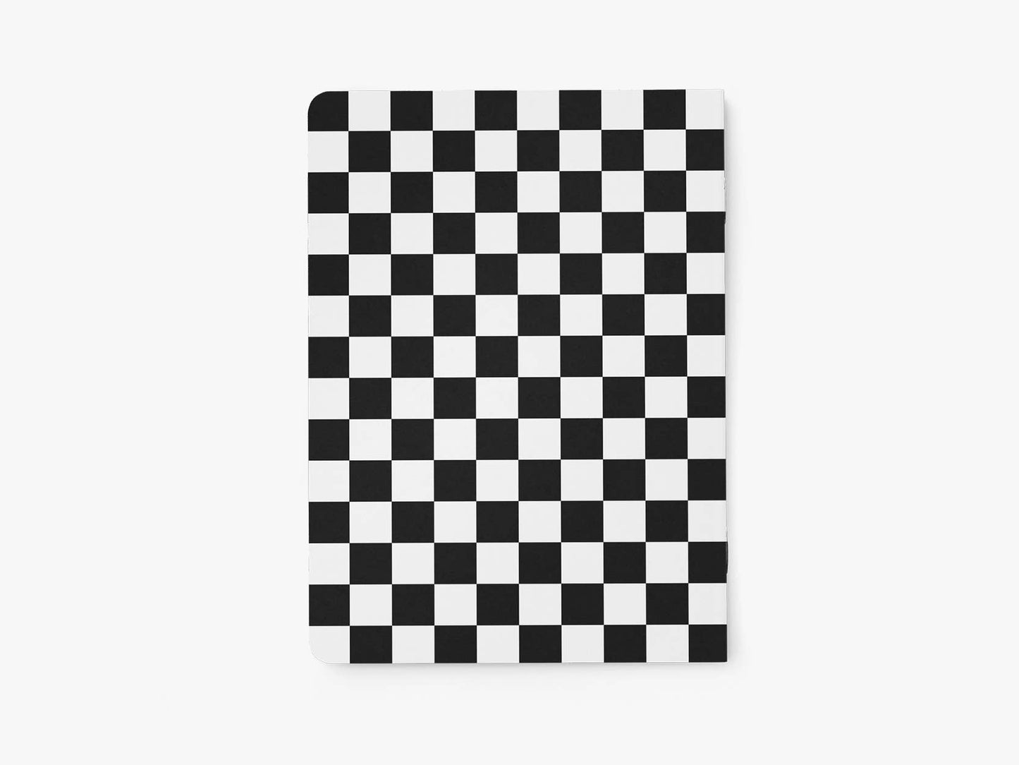 Notizheft „Checkerboard“ A5 mit schwarz-weissem Schachbrettmuster, BlissBox.ch Schweiz Papeterie