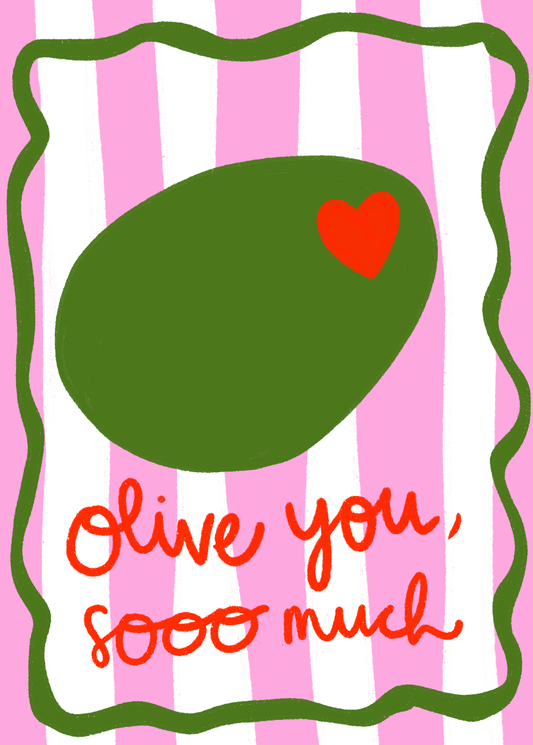 Postkarte A6- Olive You Sooo Much