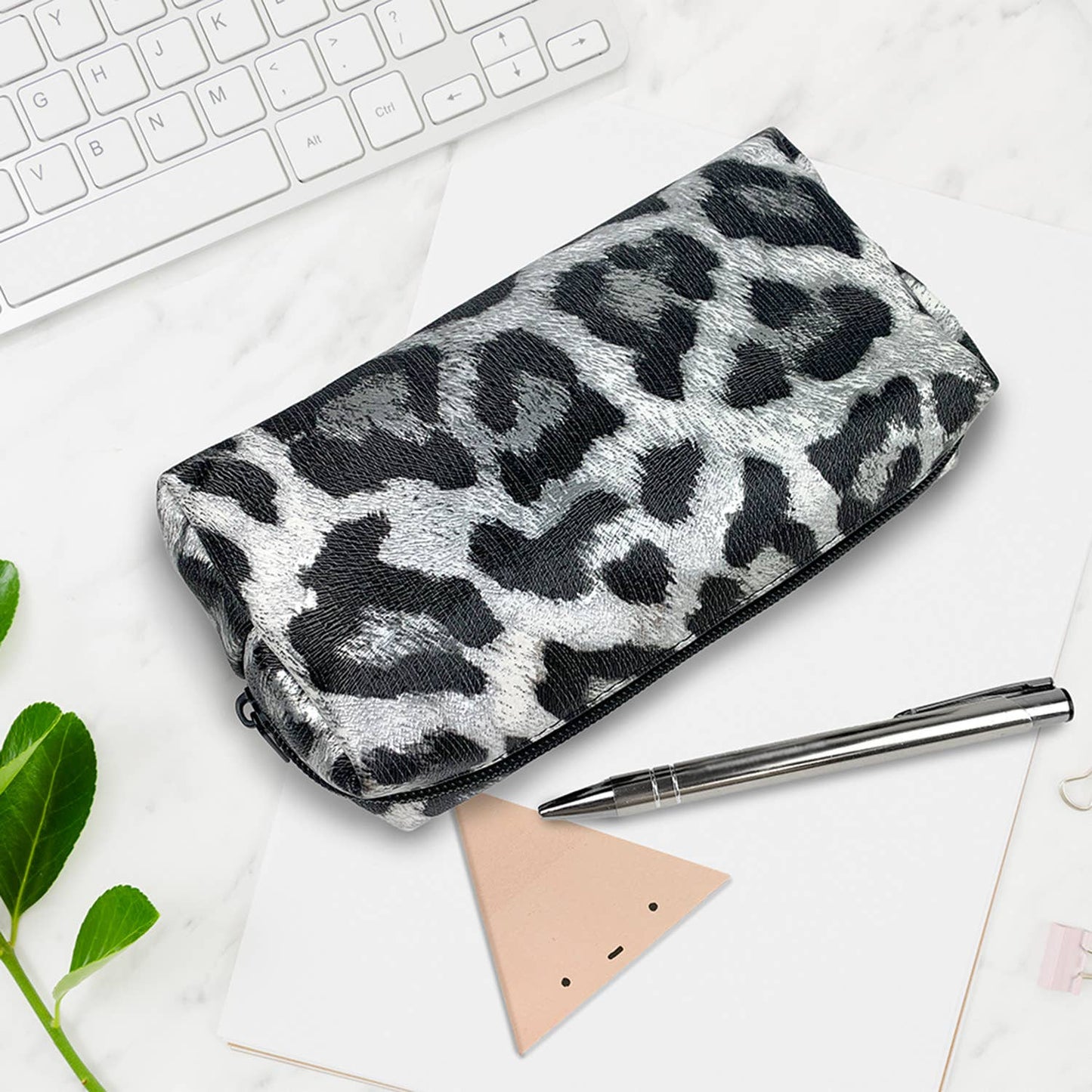 Stift Etui Leopard silber & schwarz, BlissBox.ch Papeterie Schweiz