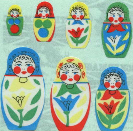 Sticker - Papier - Matrjoschka Puppen