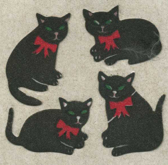 Sticker - Samt- Schwarze Katze