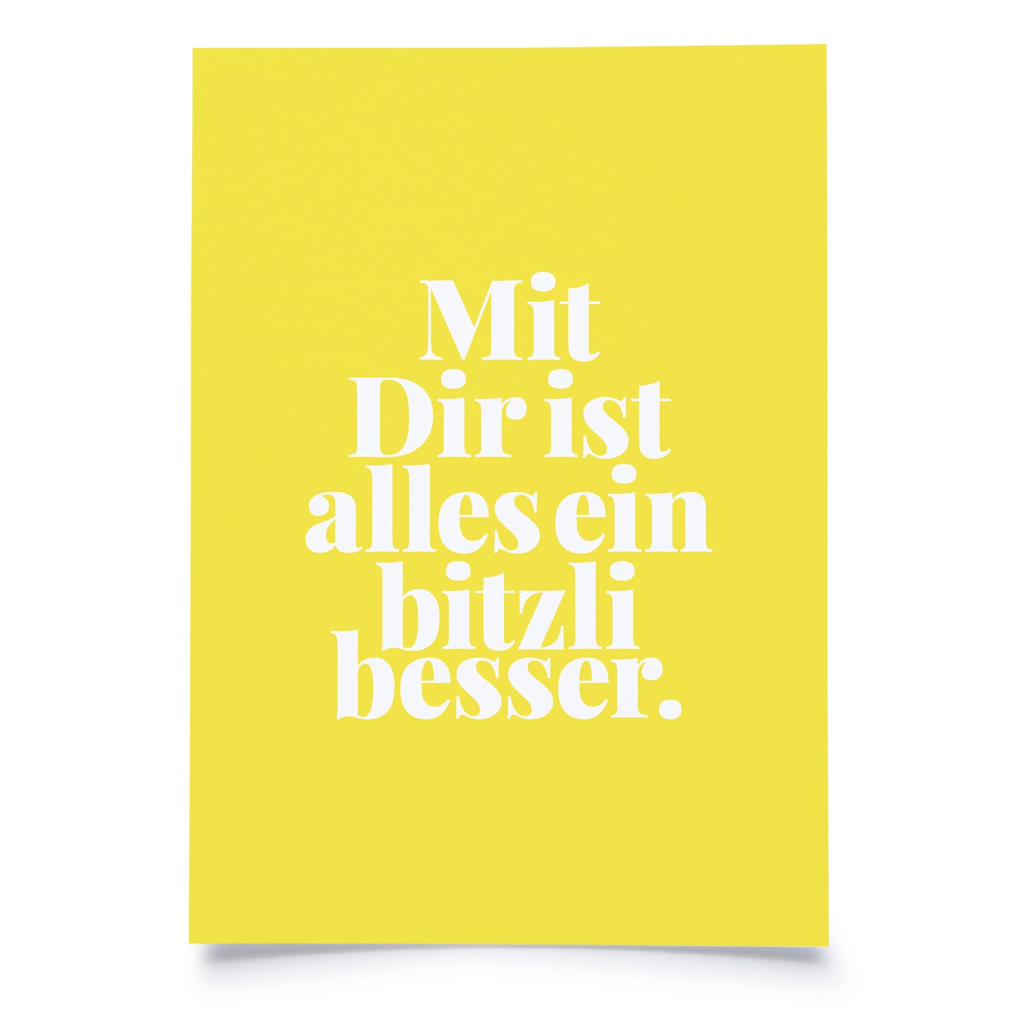 Postkarte Mit Dir ist alles ein bitzli besser. | BlissBox.ch Papeterie Schweiz