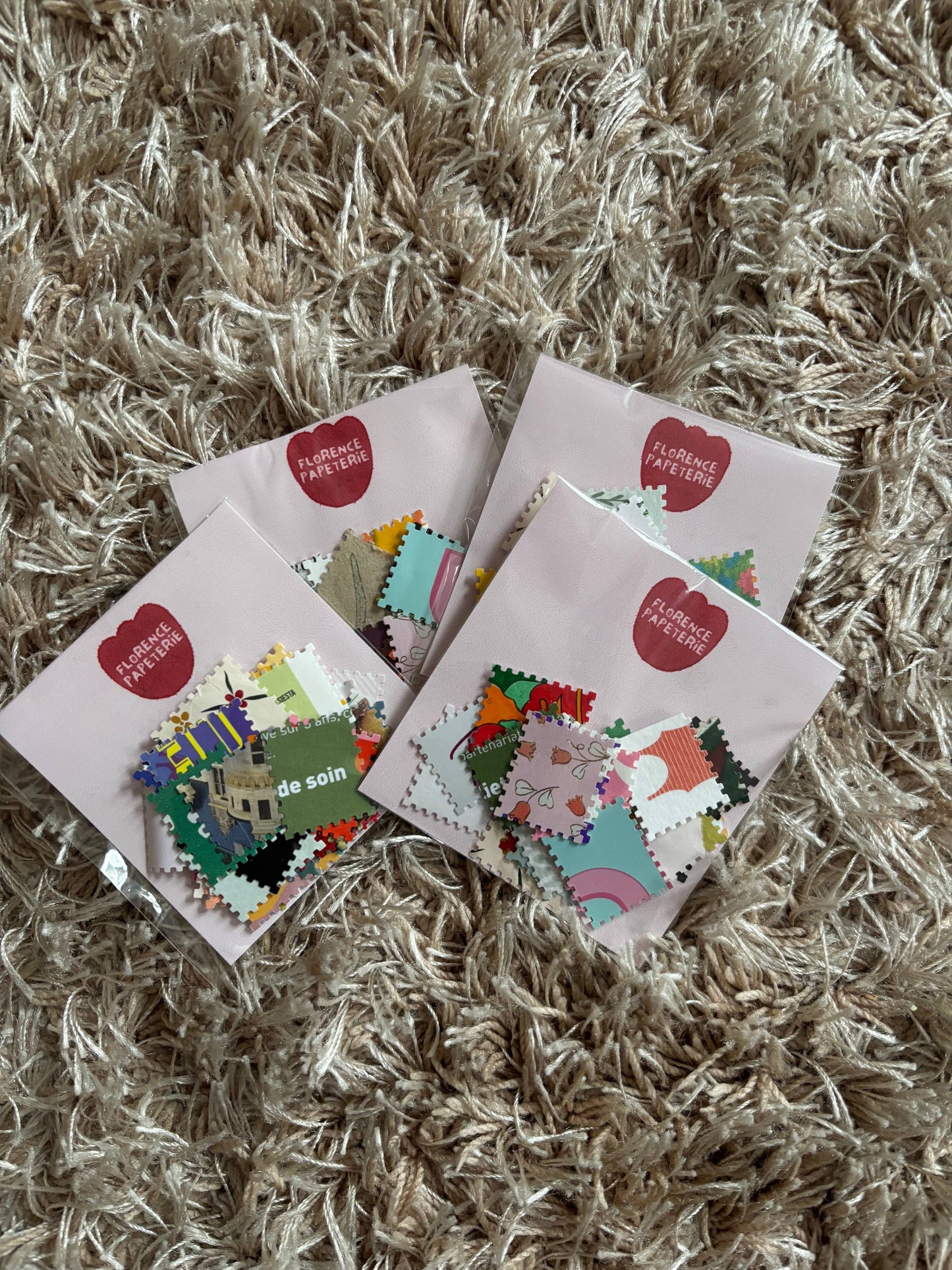 Florence Papier Briefmarken Set Scrapbooking Journaling BlissBox.ch Schweiz Papeterie