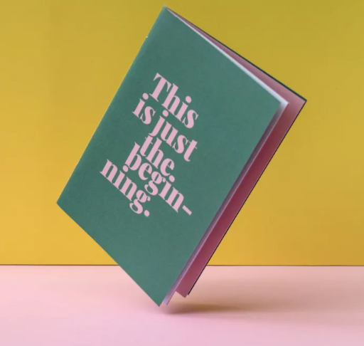 Notizheft this is just the beginning | BlissBox.ch Papeterie Schweiz