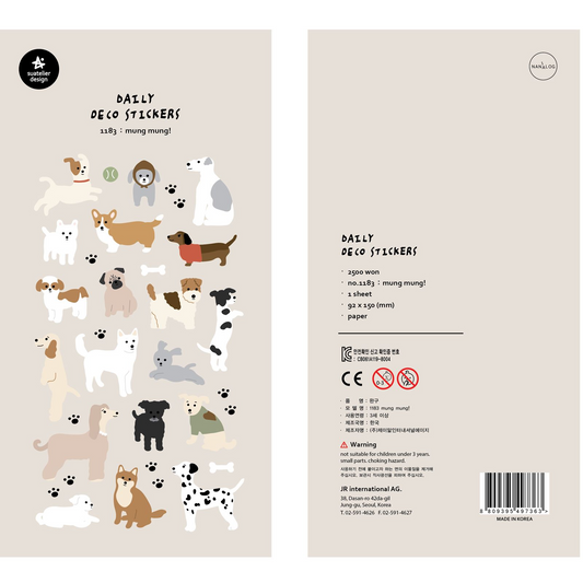 Suatelier Daily Deco Sticker mung mung! Sticker Sheet Papeterie Schweiz BlissBox.ch