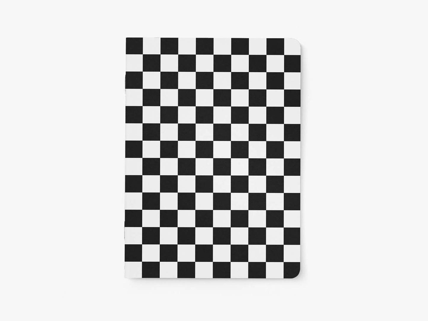 Notizheft „Checkerboard“ A5 mit schwarz-weissem Schachbrettmuster, BlissBox.ch Schweiz Papeterie