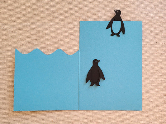 cut&make Pinguin Grusskarte Papeterie Schweiz Chur BlissBox.ch