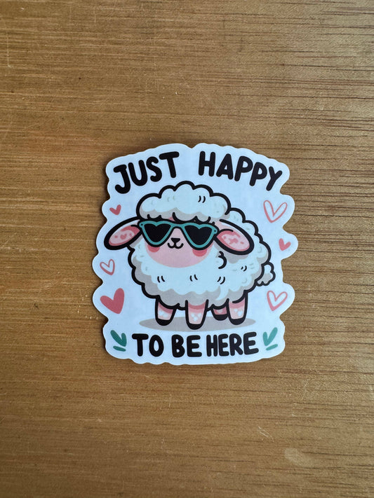 Sticker Just Happy To Be Here – BlissBox.ch Papeterie Schweiz