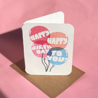 Grusskarte Happy Birthday to you Balloons – BlissBox.ch Papeterie Schweiz