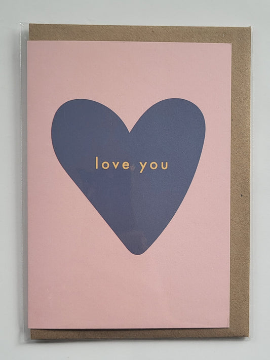 Grusskarte Herz Love You Postkarte  – BlissBox.ch Papeterie Schweiz