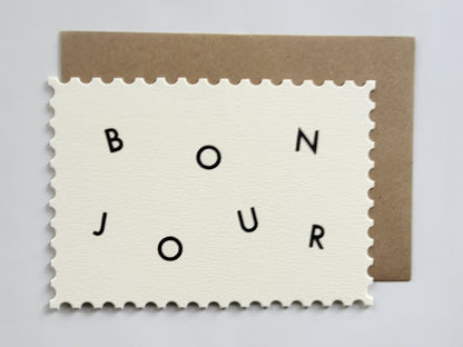 Postkarte Bonjour – BlissBox.ch Papeterie Schweiz