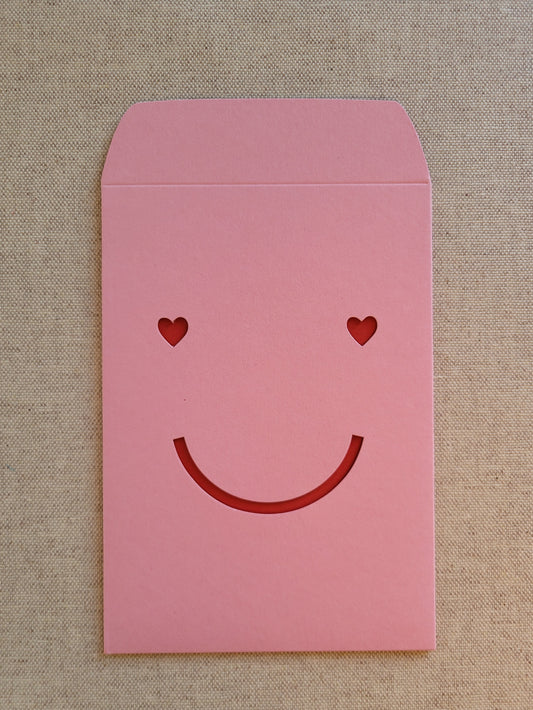 Heart Happy Mail Grusskarte Smiley rosa