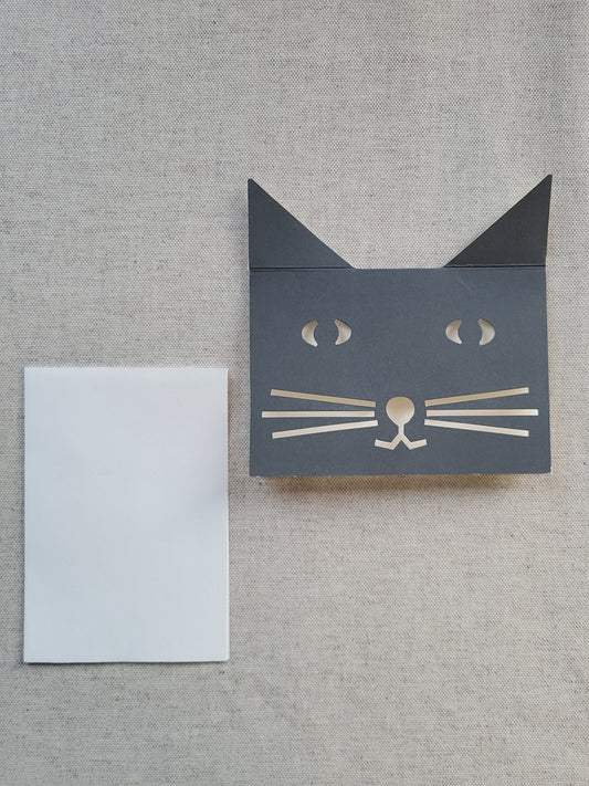 Schwarze Katze Grusskarte