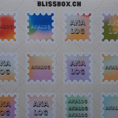 BlissBox Stickerbogen Analog Briefmarken