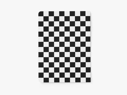 Notizheft „Checkerboard“ A5 mit schwarz-weissem Schachbrettmuster, BlissBox.ch Schweiz Papeterie