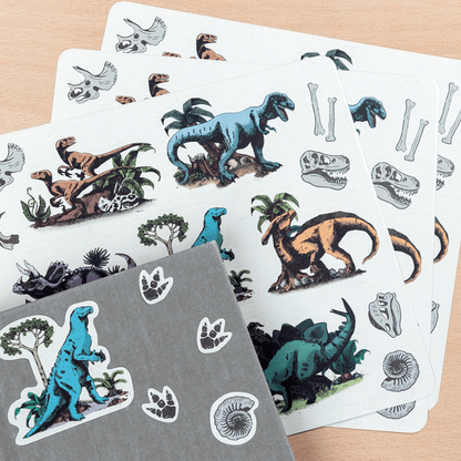 3 Stickerbögen Dinosaurier -BlissBox.ch Schweiz Papeterie