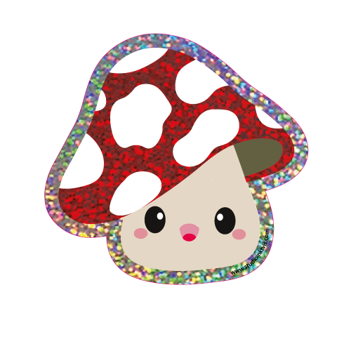 Sticker Fliegenpilz Glitzer - BlissBox.ch Schweiz Papeterie