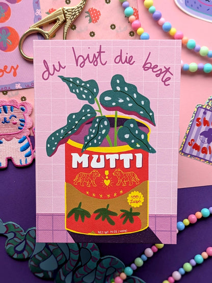 Postkarte A6 - Du bist die beste Mutti