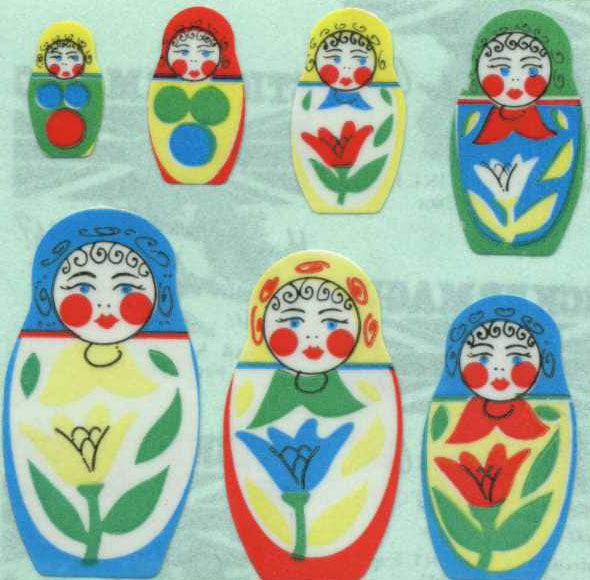 Sticker - Papier - Matrjoschka Puppen