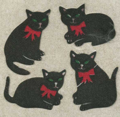 Sticker - Samt- Schwarze Katze