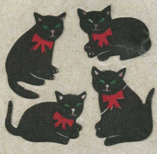 Sticker - Samt- Schwarze Katze