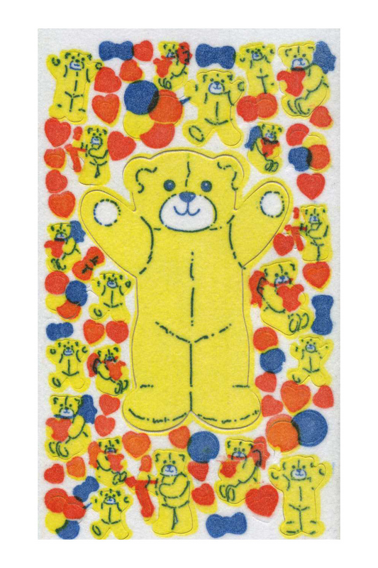 Maxi Sticker - Samt- Teddys mit Herzen