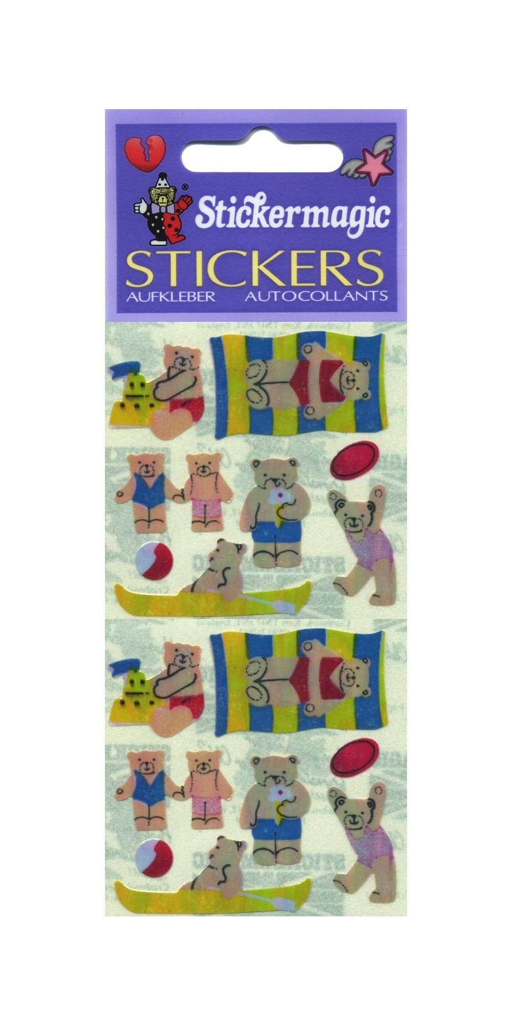 Sticker - Perlmut - Kleine Strand Teddys