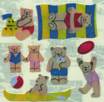 Sticker - Perlmut - Kleine Strand Teddys