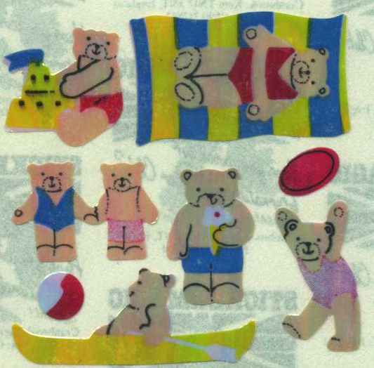Sticker - Perlmut - Kleine Strand Teddys
