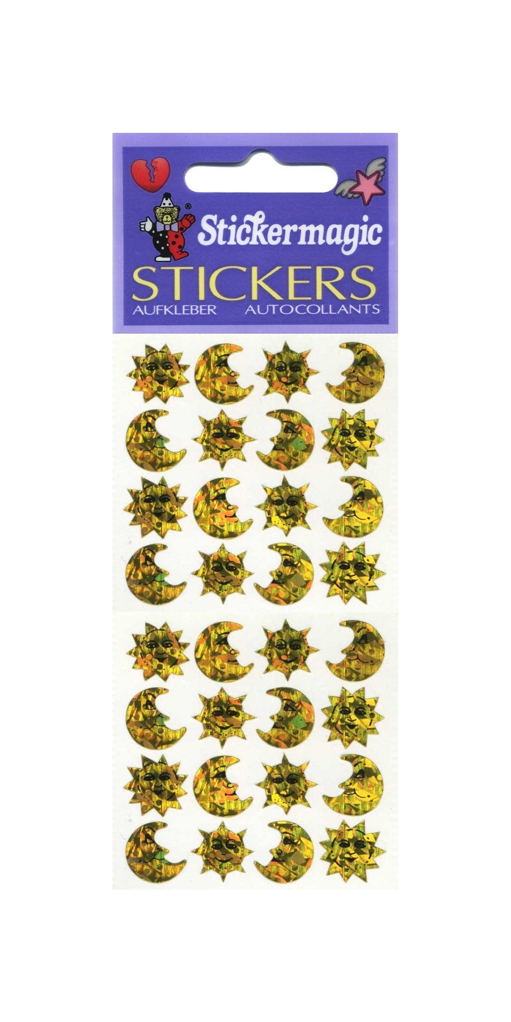 Sticker - Glitzer - Sonne und Mond