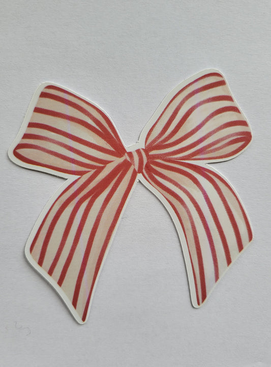 BlissBox.ch Vinyl Sticker Schleife rot gestreift Papeterie Schweiz Chur