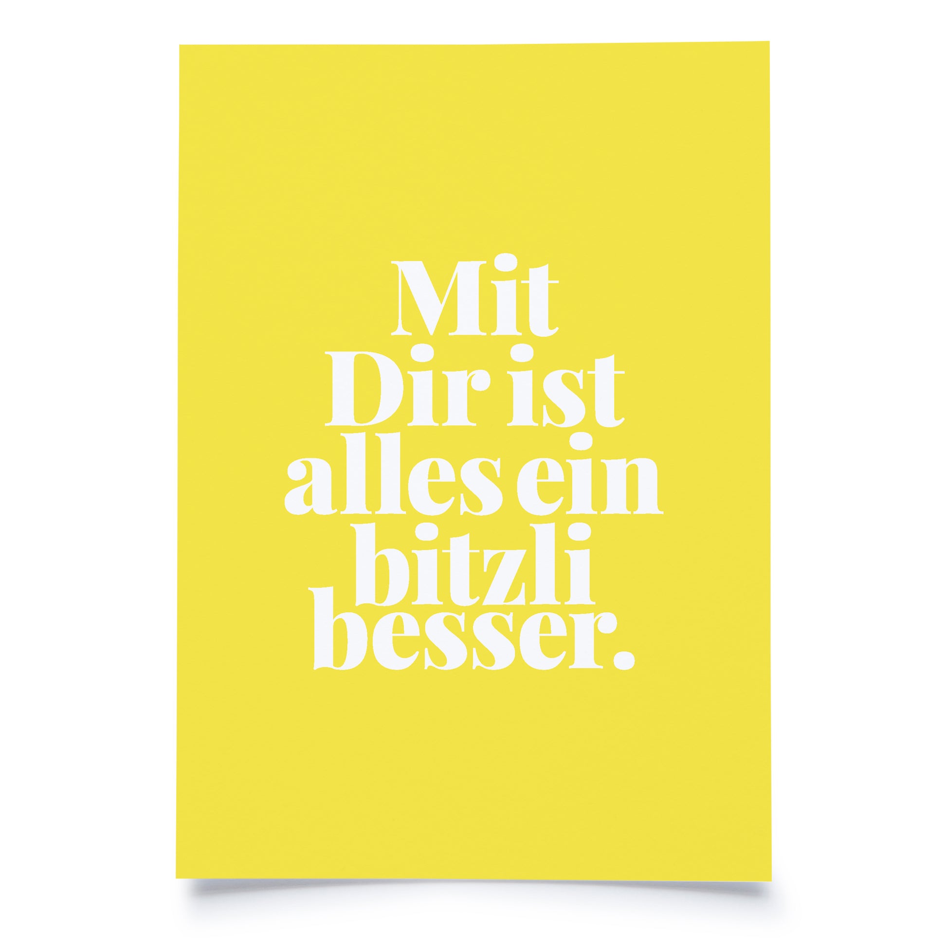 Postkarte Mit Dir ist alles ein bitzli besser.  | BlissBox.ch Papeterie Schweiz