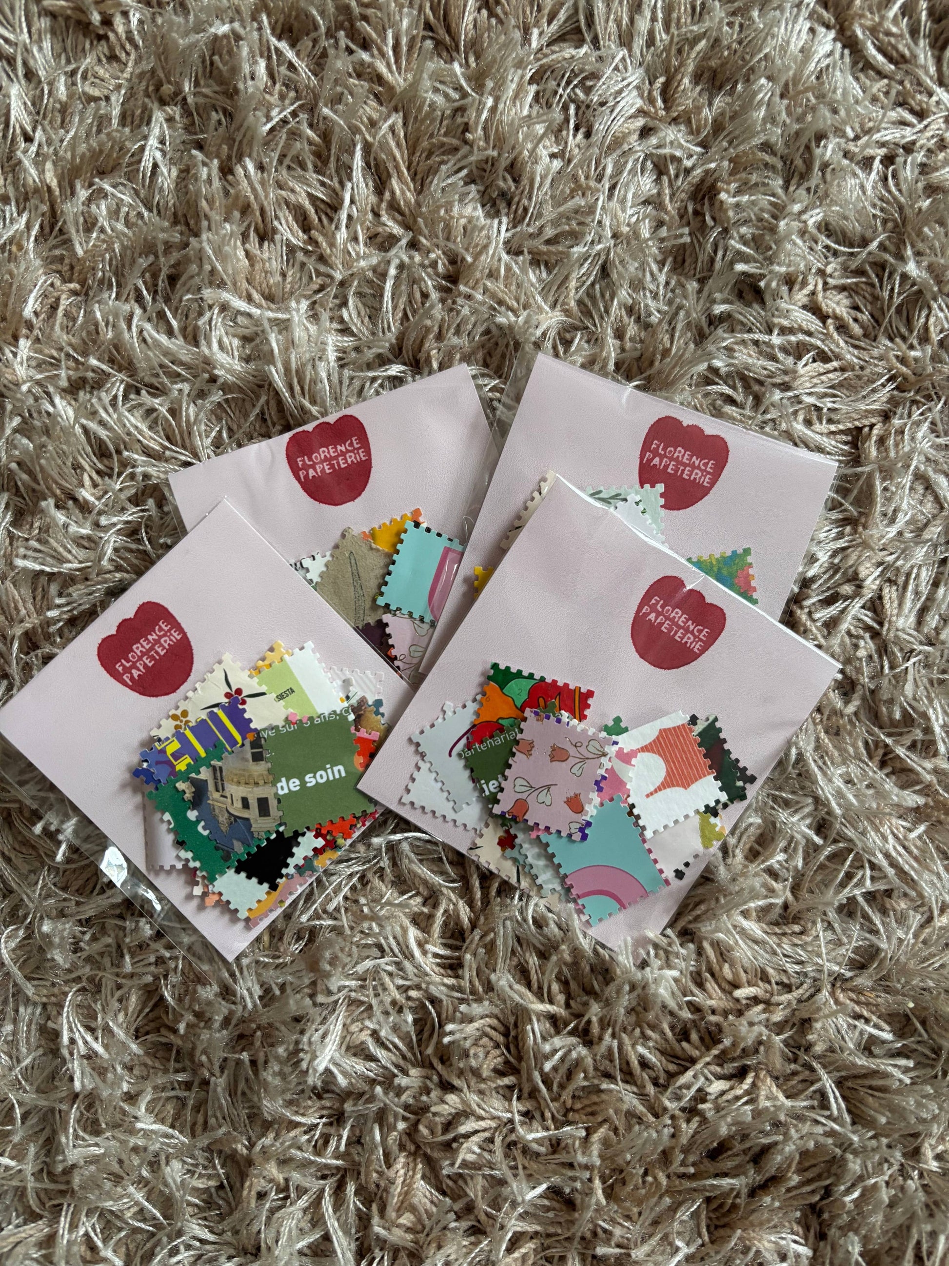 Florence Papier Briefmarken Set Scrapbooking Journaling BlissBox.ch Schweiz Papeterie