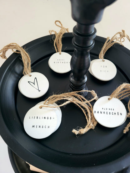 Geschenkanhänger | Holz | Happy Birthday | Danke | Herz | Lieblingsmensch BlissBox.ch Papeterie Schweiz