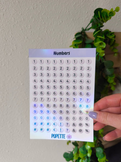 Popette Zahlen Sticker Sheet BlissBox.ch Papeterie Schweiz Chur