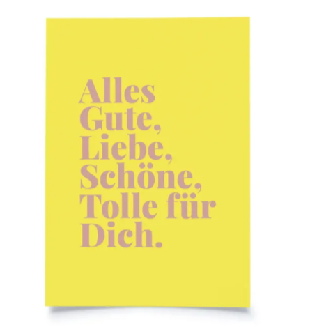 Postkarte alles gute, liebe, schöne,tolle für dich  | BlissBox.ch Papeterie Schweiz