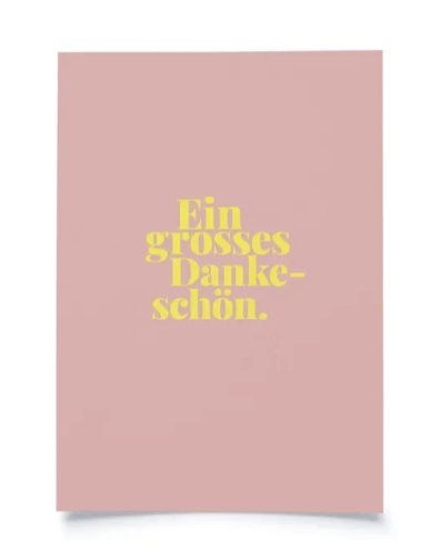 Postkarte Grosses Dankeschön  BlissBox.ch Papeterie Schweiz