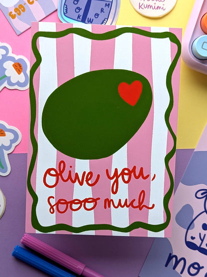 Studio Kumimi Postkarte Olive You BlissBox.ch Papeterie Schweiz
