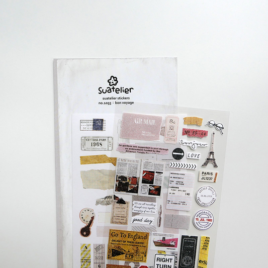 Suatelier Daily Deco Sticker bon voyage Sticker Sheet Papeterie Schweiz BlissBox.ch