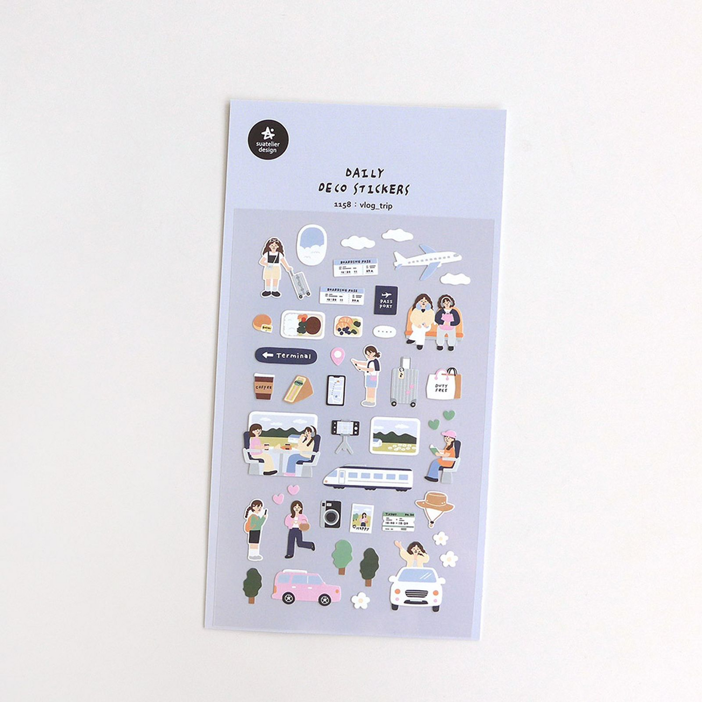 Suatelier Daily Deco Sticker vlog trip Sticker Sheet Papeterie Schweiz BlissBox.ch