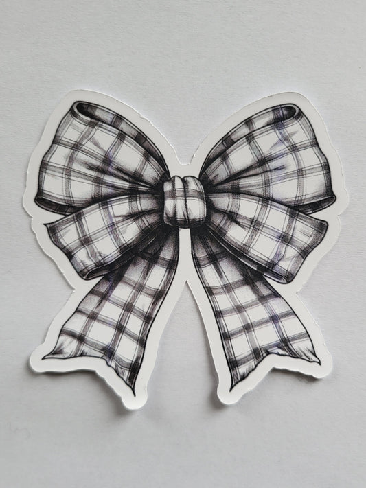 Vinyl Sticker Schleife kariert BlissBox.ch Papeterie Schweiz Chur