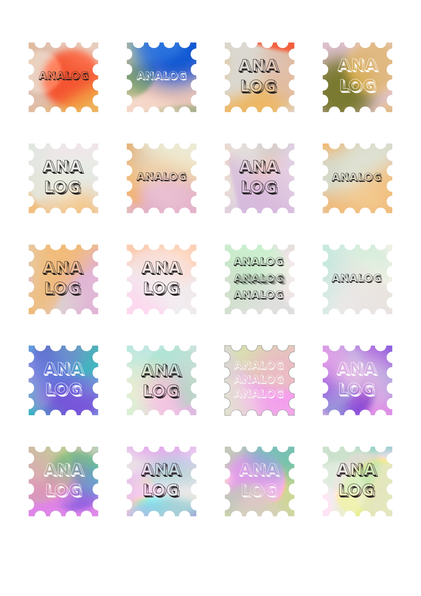 BlissBox Stickerbogen Analog Briefmarken