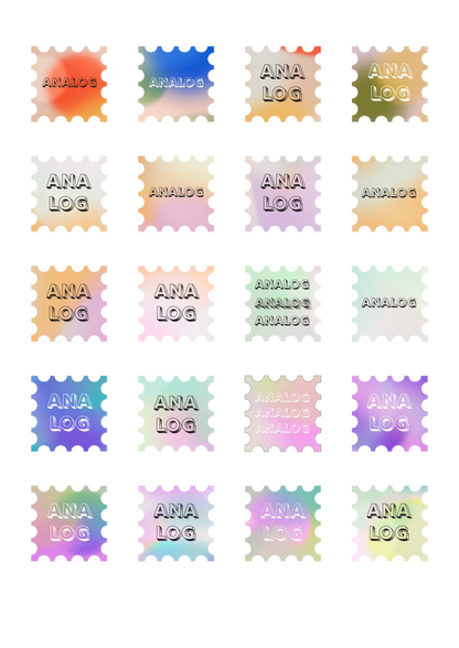 BlissBox Stickerbogen Analog Briefmarken