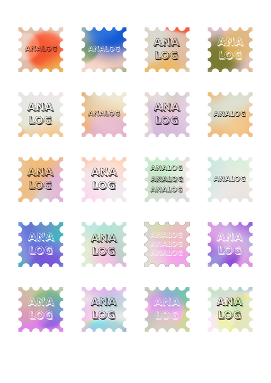 BlissBox Stickerbogen Analog Briefmarken