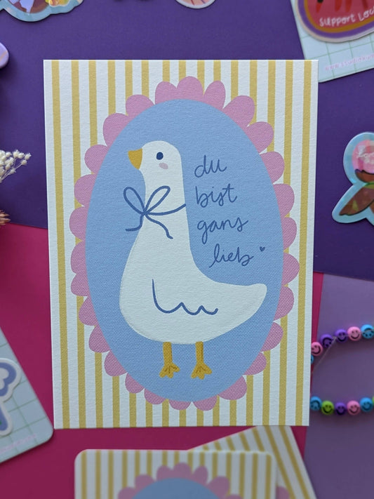 Postkarte A6 - Du Bist Gans Lieb