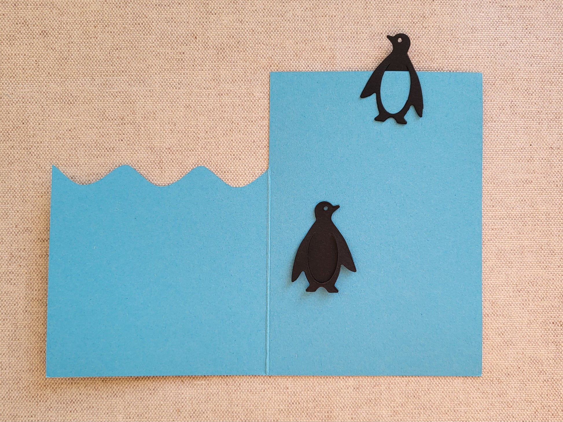 cut&make Pinguin Grusskarte Papeterie Schweiz Chur BlissBox.ch