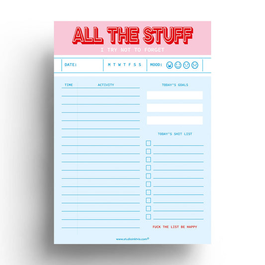 Notizblock "All the stuff I try not to forget" A5