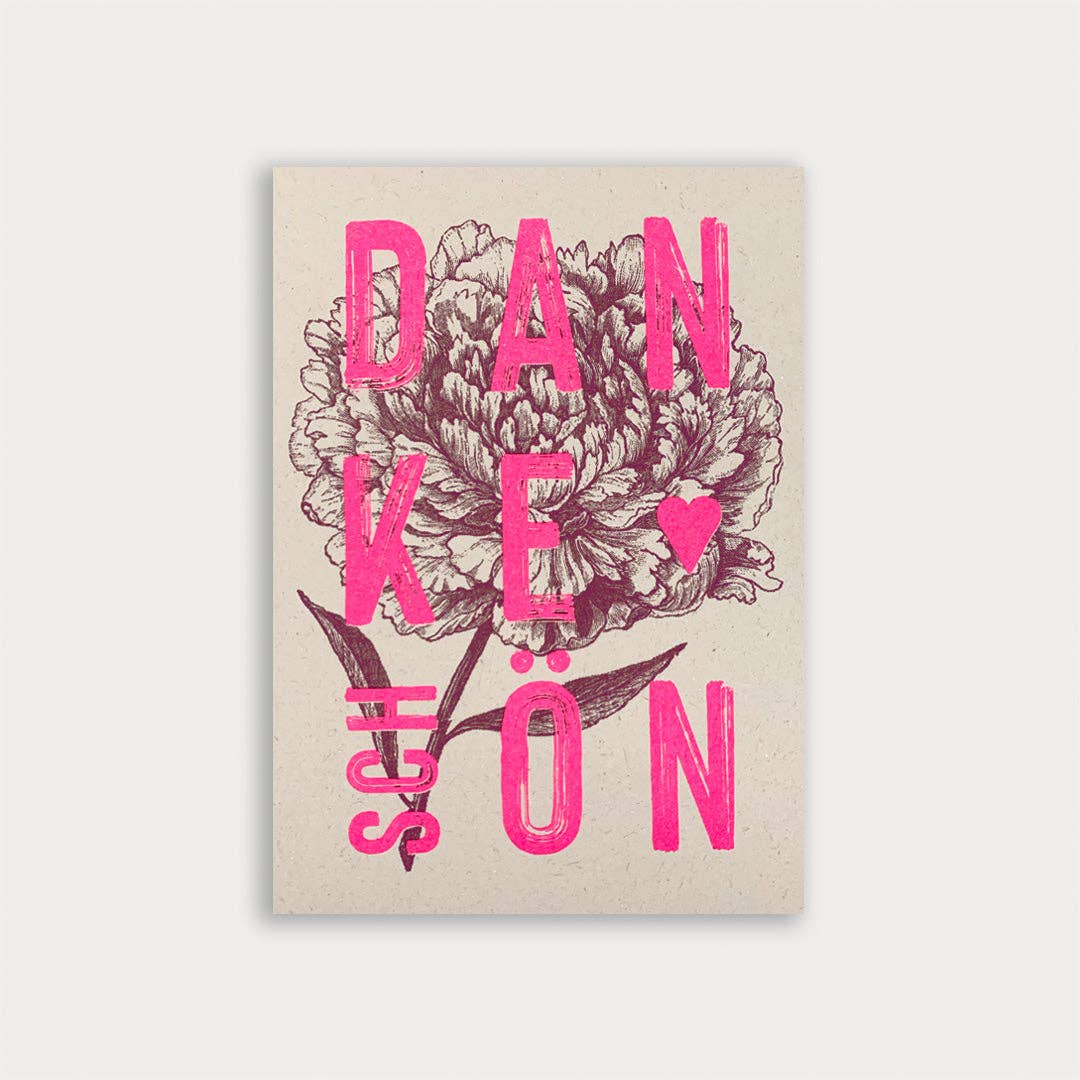 Risograph Postkarte A6 - Dankeschön